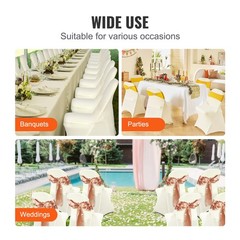 VEVOR 30/50/100PCS White Stretch Folding Chair Covers for Wedding Party Dining
