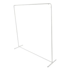 Wedding Arch Backdrop Stand Square Balloon Metal Frame w/White Cloth Cover