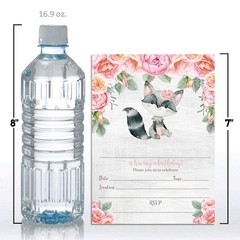 Watercolor Floral Cute Raccoon 20 Pack,