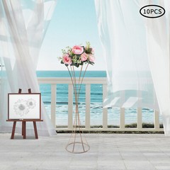 10Pcs Gold Iron Centerpieces for Table Wedding 31.5in Tall Metal Trumpet Vase