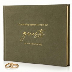 Beautiful Sage Wedding Guest Book for Reception Sign In Memory Keepsake Book