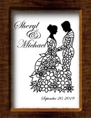 Bride and Groom Dancing Personalized Photo Art Print Wedding Marriage