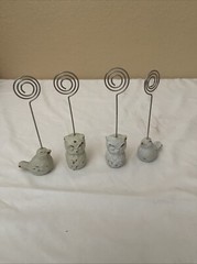Set of 4 Solid Cast Iron Bird,owl Picture / Place Card Holders 2” x 1.25” x 5″