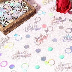 230PC Just Engaged Confetti for Engagement Style 2:Just engaged ring confetti