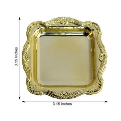 12 GOLD 3″ Metallic Mini Square TRAYS Wedding Favor GIFT HOLDERS Party Supplies