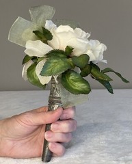 Bridal Bouquet Holder Fluted Rim Silver Plated Vintage Look