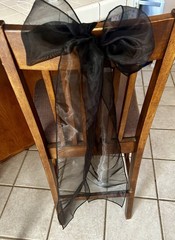 Set of (20) Sheer Black Organza Chair Ties For Special Occasion