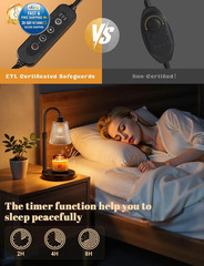 Adjustable Candle Warmer Lamp with Timer | Dimmable Wax Melt Warmer for Home
