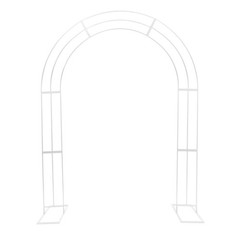 Elegant 8.5ft White Metal Wedding Arch Frame with Sturdy Base for Events