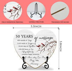50 Years Gifts for 50Th Anniversary Marriage Heart Keepsake Gift for Wedding Ann