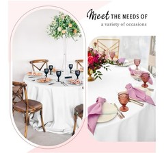 6 PACKS White 120″ inch Round SATIN Tablecloth WEDDING Events 5′ Ft table