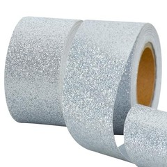 2-Rolls Silver Glitter Ribbon – Sparkling Shiny – 1-1/2 Inch Silver