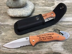 Personalized Father of Groom Gift Dad Father’s Day Custom Pocket Knife Rescue