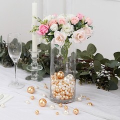 200 Assorted OFF WHITE GOLD Faux PEARL BEADS Vase Fillers DIY Crafts Party Event