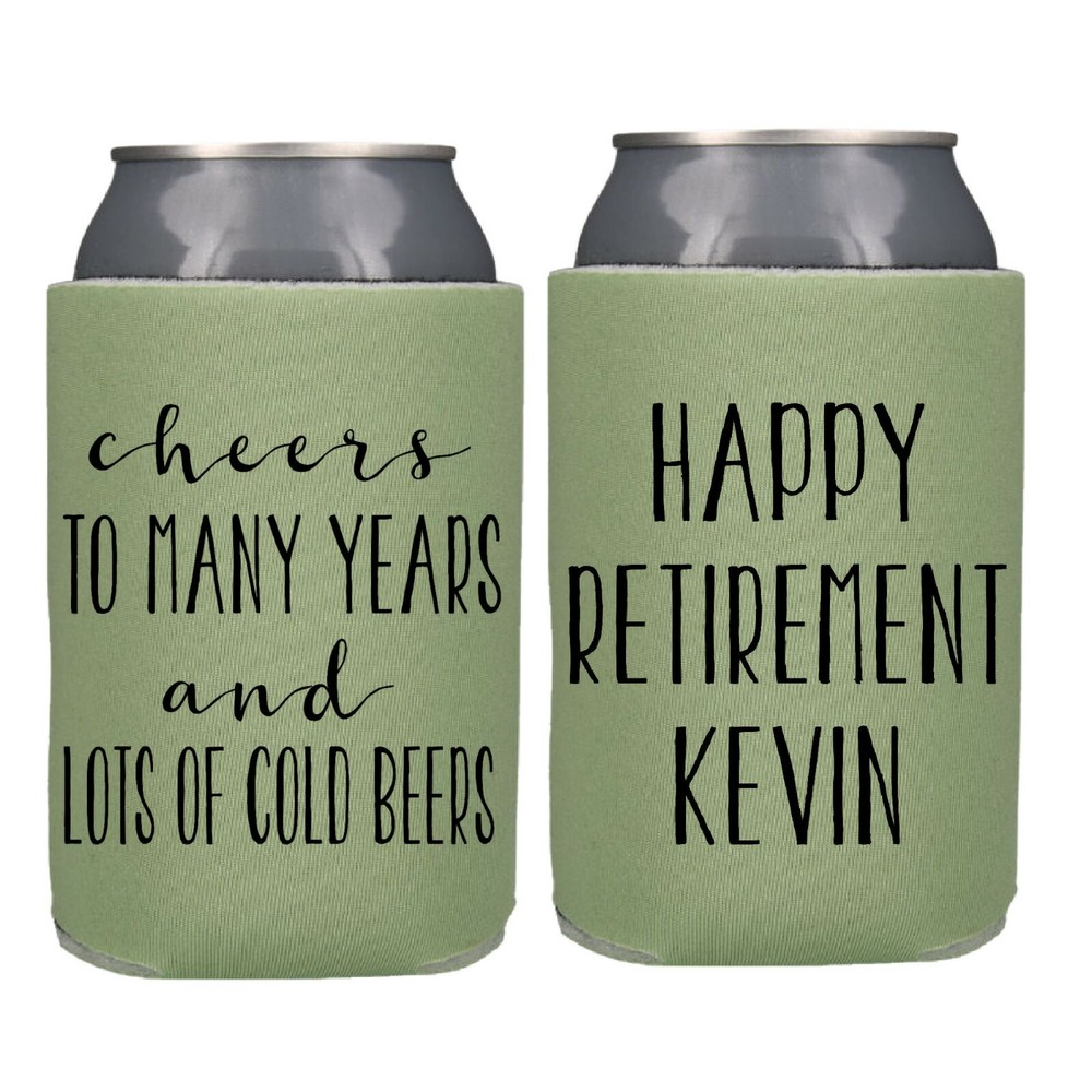 Retirement Can Cooler Retirement Party Favor Koozies Cheers & Beers to Many Year
