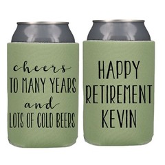 Retirement Can Cooler Retirement Party Favor Koozies Cheers & Beers to Many Year