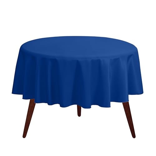 Round Tablecloth – 70 Inch Round Table Cloth for 24 to 70″ (Round) Royal Blue