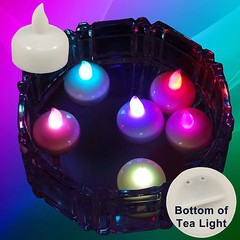 18 Multicolor Led Floating Floral Tea Light Candle for Wedding Centerpiece Decor