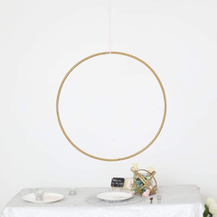BalsaCircle 28-Inch Wide Gold Metal Round Hoop Hanging Wreath Ring – Party Weddi
