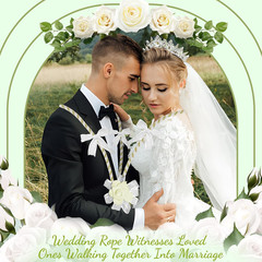 Wedding Lasso Rope, White Gold Rope with Flower Lazo Para Boda Wedding Cord Wedd