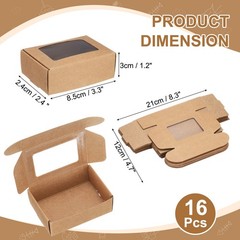16Pcs Kraft Soap Boxes 3.3″ x 2.4″ x 1.2″ Mini Kraft Treat Boxes Light Brown