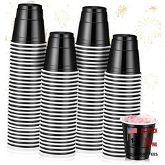 100 Pack 2 oz Plastic Shot Cups, Graduation Mini Disposable Shot Glasses Black