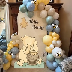 131PCS Classic Winnie Baby Shower Birthday Decorations Large Winnie Coroplast…