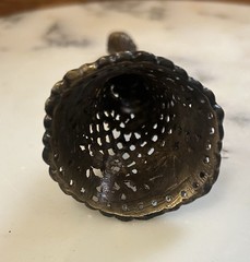 Vintage Brass Tussie Mussie Posy Holder – Ornate Filigree Victorian Revival W1