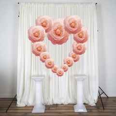 8 pcs 12″ Blush Artificial Large Roses Flowers Wall Backdrop Party Wedding