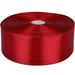 Satin Ribbon 50 Yards Solid Fabric Ribbons Roll for Wedding 1-1/2 inch Wine red