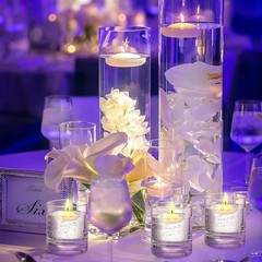 20 Pcs White Floating Candles Centerpieces for Wedding Small Unscented Floati…