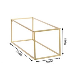 2 pcs 32-Inch Tall Gold Matte Metal Geometric Rectangular Stands 32″,