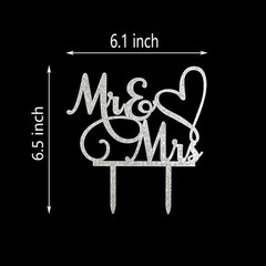 Mr and Mrs Cake Topper Decoration For Bride and Groom Sign Wedding/Engagement…