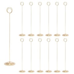 12 Pack of Gold Table Number & Place Card Holders for Weddings, and Event