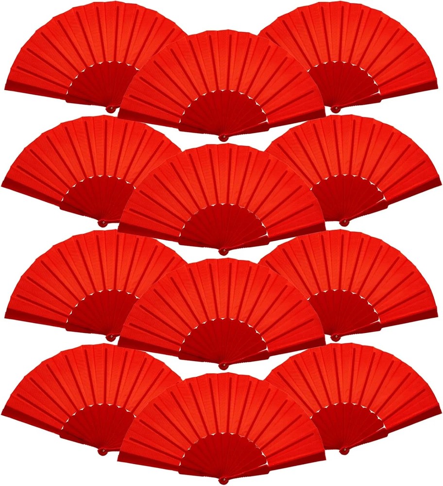 12PCS Folding Hand Fan – Portable Handheld Fan for Women & Men, for Wedding, Tea