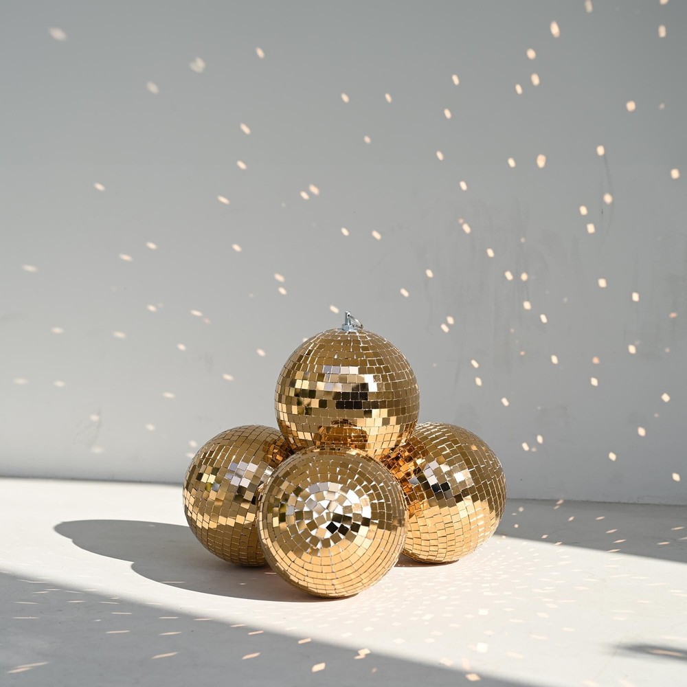 Yescom 4PCS 7″ Small Disco Ball Mirror Mini Hanging for Party Events Wedding