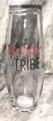 “Bride Tribe” Stemless Bridal Champagne Flute Glass 9.6oz Wedding Bridal Shower