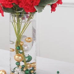 200 Assorted GREEN GOLD Faux PEARL BEADS Vase Fillers DIY Crafts Party Event