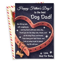 Dog Dad Fathers Day Card, Heartfelt Father Day Greeting Cards from Dog with S…