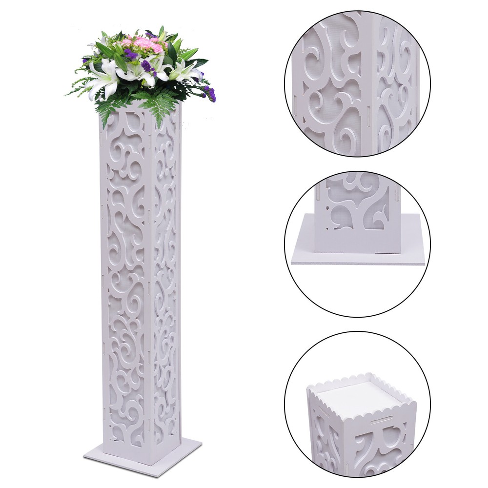 8PCS White 47.2»ADJUSTABLE Roman Columns PLANT PEDESTAL STANDS Party Decoration