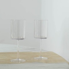 6 CLEAR Plastic Cylindrical Wine Glasses with Long Stem Party Wedding Tableware