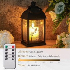 Memorial Lantern with Card – Sympathy Gift for Loss of Mom/Dad/Loved Black