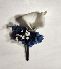 Navy Blue Black White Rose Calla Lily Bridal Wedding Bouquet Accessories