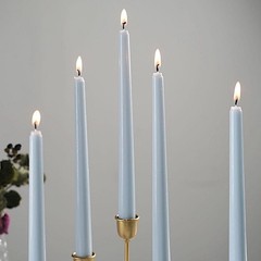24 Dusty Blue Premium 10″ Taper Candles Unscented Dinner Party Wedding