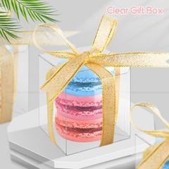 Durable Transparent Favor Boxes for Macarons – 25 pcs, Perfect for Events
