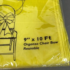 Natural Star Inc. NST Organza Chair Bow Yellow 9″ x 10 feet Reusable Lot of 6