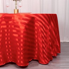 Balsa Circle 120 in Red Stripes Satin Round Tablecloth 120″ (Round),
