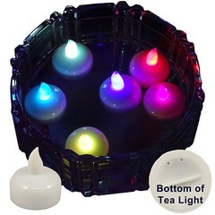 SAFE FLOATING CHRISTMAS MULTICOLOR LED TEA LIGHTS LIGHTING DECORATIONS 6 PIECES