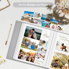 Photo Album Self Adhesive for 3×5 4×6 5×7 6×8 8×10 Pictures 60 Sticky Pages