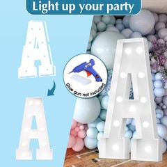 Ledido 4FT Marquee Light Up Letters L, Easy to Assemble Cool White Marquee Le…